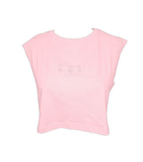 Cropped Sleeveless T-Shirt Light Pink