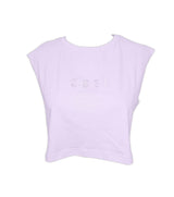 Cropped Sleeveless T-Shirt Lilac
