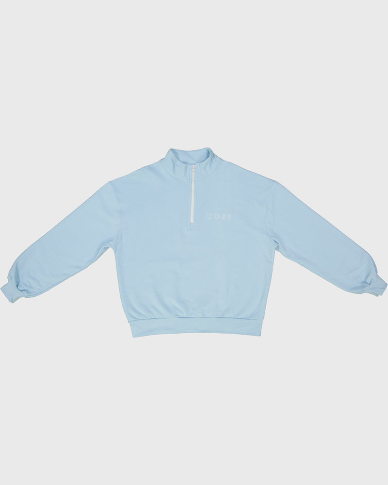 1/4 Zip Sweatshirt Light Blue