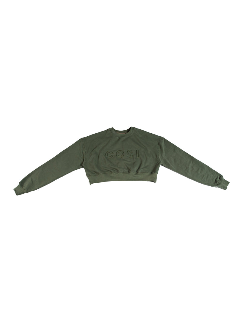 Cropped Sweatshirt Olive