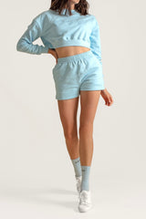 Cropped Sweatshirt Light Blue