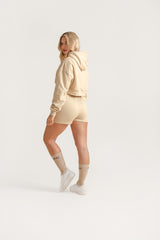 Cropped Hoodie Stone