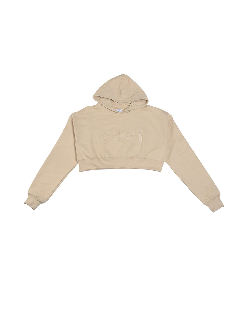 Cropped Hoodie Stone
