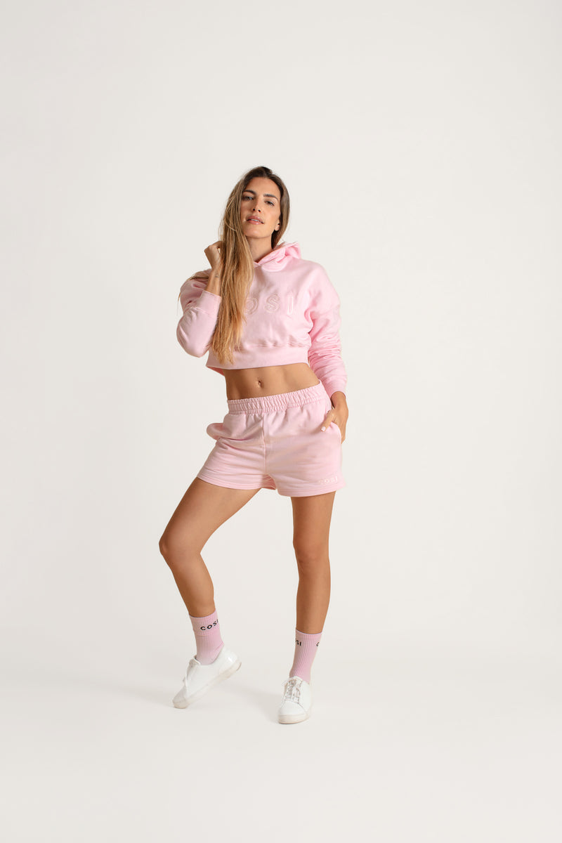 Cropped Hoodie Light Pink
