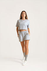 Cropped T-Shirt Grey