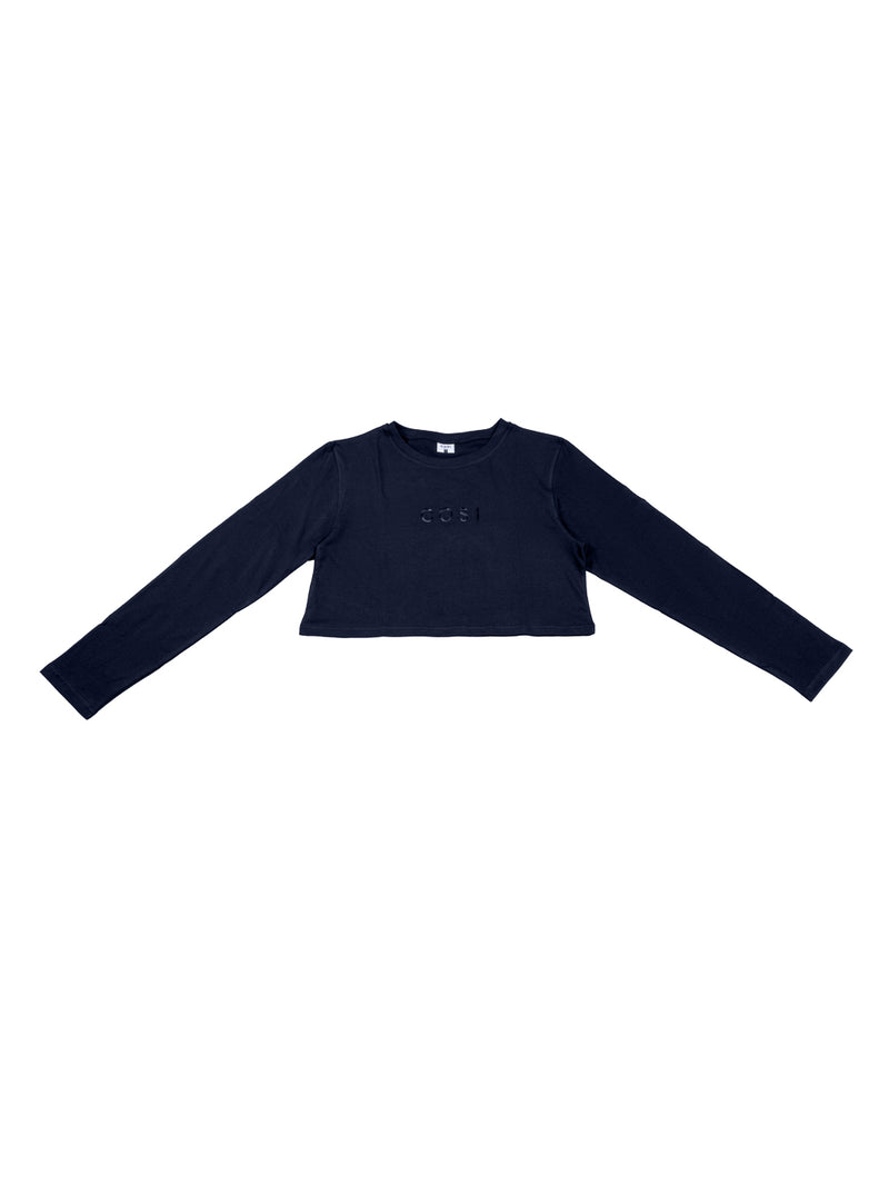Cropped Long Sleeve T-Shirt Navy