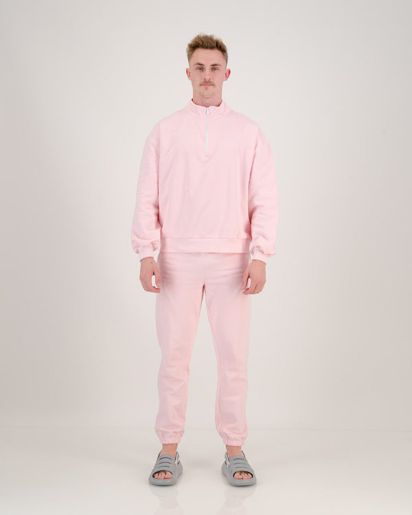 1/4 Zip Sweatshirt Light Pink
